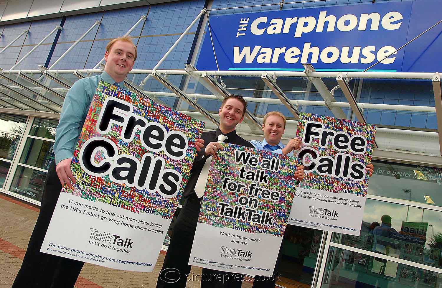 carphone warehouse staff at event outside store in birmingham