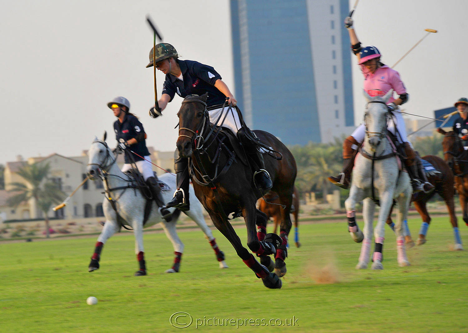 ladies polo match in dubai UAE. image taken for brochure mike kelly photographer picturepress photography